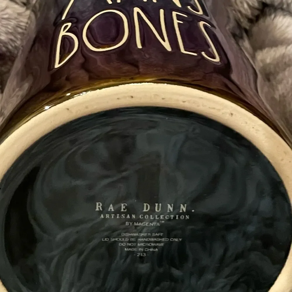 Rae Dunn Dead’s Man’s Bones unique iridescent canister very rare Halloween Decor - Picture 8 of 8